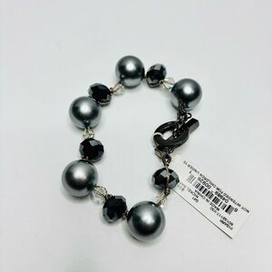 ANNE KLEIN Gray Beaded Lightweight Bracelet